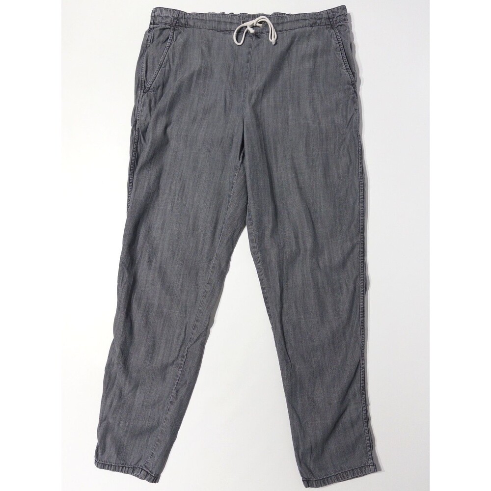 Eileen Fisher Gray Elastic Waist Drawstring Pants Front & Back Pockets Women M